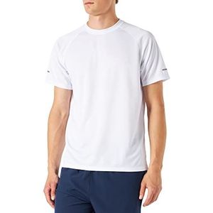 MEETYOO Heren T-shirt, korte mouwen, voor hardlopen, fitness, wit, XL