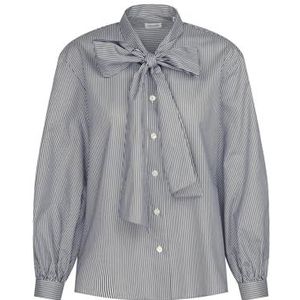 Seidensticker Dames blouse - Fashion Blouse - Regular Fit - opstaande kraag - lange mouwen - 100% katoen, Donkerblauw, 40