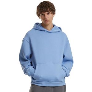 Build Your Brand Fluffy Hoody, casual hoodie voor heren, loose fit, maten S-5XL, Powderblue, 5XL