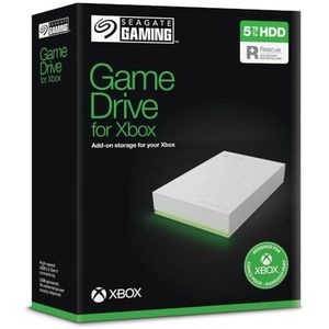Seagate Game Drive voor Xbox 5TB, Externe harde schijf, USB 3.2 Gen 1, Xbox-gecertificeerd, RGB-ledverlichting, Wit, Data Rescue Service (STKX5000100)