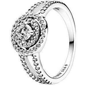 Sieraden Ringen Zilveren ringen Pandora Zilveren ring zilver prints met een thema elegant 