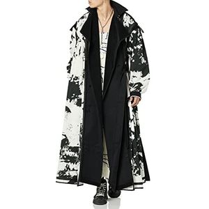 maison blanche Dames lange mouwen trenchcoat zwart 6, Zwarte print