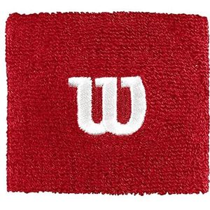 Wilson Unisex French Terry Knit Polsband, Rood, One Size