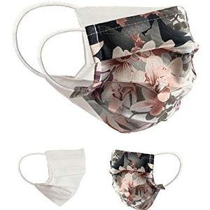 BaF Community-maskers Set van 2 stuks Unisex geïmproviseerd masker Omkeerbaar mondbeschermingsmasker Mond- en neusbescherming Omkeerbaar masker met motief katoen BCI Wasbaar