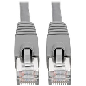 Tripp Lite N262-002-GY Cat6a 10G-gecertificeerde snagless, afgeschermd, STP Ethernet-kabel (RJ45-stekker/stekker), PoE, grijs, 0,6 m