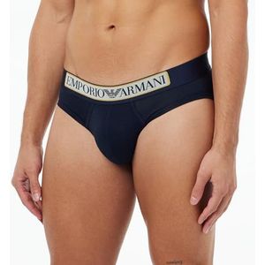 Emporio Armani Heren Logo Label Boxer Briefs, marineblauw, XL