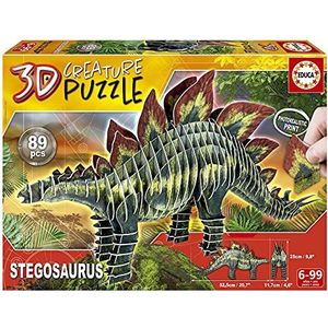 Educa 19184, Stegosaurus, 3D-puzzel voor volwassenen en kinderen vanaf 6 jaar, 89 delen, dinosaurus