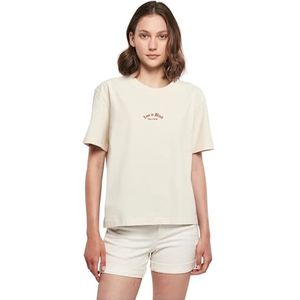 Miss Tee Dames T-shirt Love Is Blind Love Is Cruel Tee, casual T-shirt met opdruk, Relaxed Fit, katoen, maten XS - 5XL, witzand., 3XL