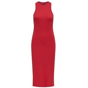 Onlbelfast S/L Midi Dress JRS Noos, rood (high risk red), XL