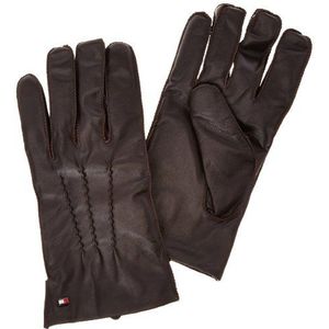 Tommy Hilfiger Basic handschoenen, eenkleurig, leer, heren, Bruin (Testa Di Moro Eur), 42