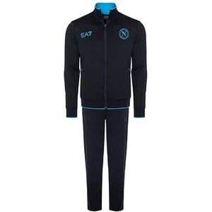 SSC Napoli Winterpak blauw, EA7, officieel product, ritssluiting, gestileerd SSCN-logo, L