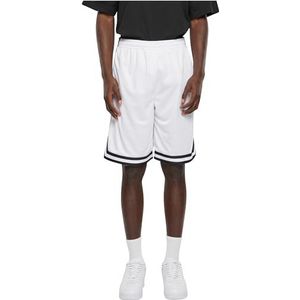 Urban Classics Heren Stripes Mesh Shorts, wit/zwart/wit, M