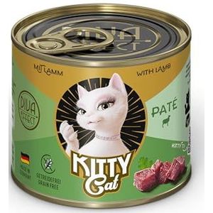 KITTY Cat Paté lam, 6 x 200 g, natvoer voor katten, graanvrij kattenvoer met taurine, zalmolie en groenlipmossel, compleet voer met een hoog vleesgehalte, Made in Germany
