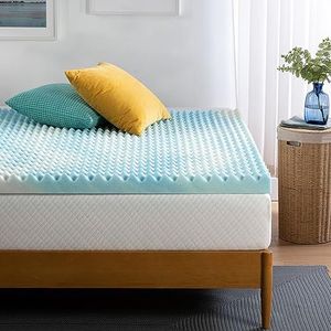 Zinus Swirl Gel matrasbeschermer van traagschuim en koeling, verfrissend design met luchtcirculatie, drukontlasting, 190 x 150 cm, voor matras, bed en bank