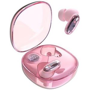 Mars Gaming MHIB2, Bluetooth 5.4 Oordopjes, Indringend Geluid, Ergonomisch Halftransparant en Ultracompact Ontwerp, 24 Uur Afspeeltijd, Draadloze Oordopjes met Oplaadcase en LED-indicator, Roze​