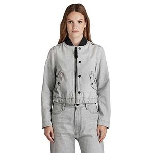 G-STAR RAW Bomberjack met trekkoord voor dames, Grijs (Sun Faded Grey Limestone D20599-d109-d127), S