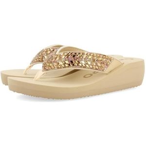 GIOSEPPO Devices - Damessandalen - Beige - Polyester - Sleehak 4,5 cm