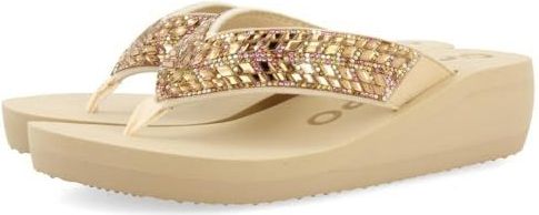 GIOSEPPO Devices - Damessandalen - Beige - Polyester - Sleehak 4,5 cm