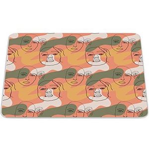 Bonamaison, Rechthoek Pop Art Digital bedrukte muismat, antislip onderkant, voor kantoor en thuis, grootte: 22x18 cm