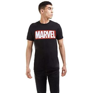 Marvel Comics Mens Core Logo T-Shirt, Zwart, XL