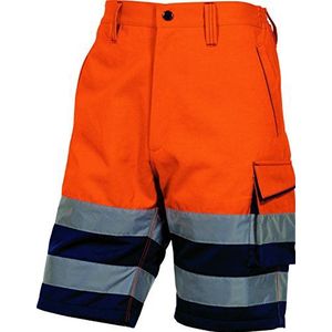 Delta Plus Phber Hi Vis High Viz Work Cargo Shorts Berumda Shorts voor heren, Fluorescerend Oranje, XL