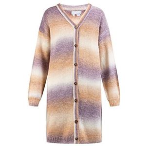 aleva Gebreide cardigan voor dames 10424757-AL04, beige paars meerkleurig, M/L, Beige Paars Veelkleurig, M/L