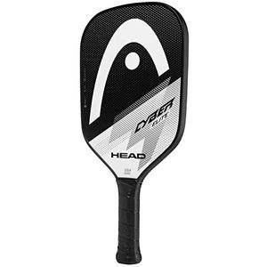 HEAD Cyber Elite Pickleball Paddle, Glasvezel Oppervlakte, Zwart/Witte Kleur, Beginnend tot Gemiddelde Niveaus, 408 * 199 millimeter