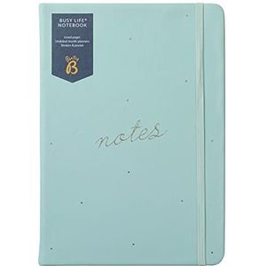 Busy B Busy Life Notebook - A5 Blauw kunstleer notitieboek met stickers en maandplanner