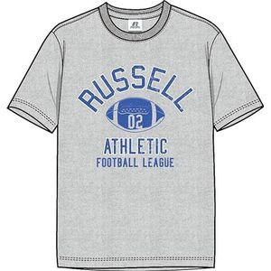 RUSSELL ATHLETIC Heren S/S T-shirt met ronde hals, Nieuw Grijs Marl, XL