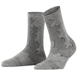 FALKE Dames Fenstive Canvas zacht ademend halfhoog met patroon 1 paar sokken, grijs (Concrete Mel. 3615), 35-38