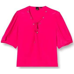 Pinko Benigno Blusa Crepe De Chine T-shirt voor dames, Wwe_Fuchsia Cozy, 44 NL