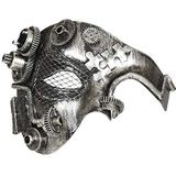 Silver Steampunk Half Face Mask"" -