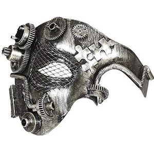 Silver Steampunk Half Face Mask"" -