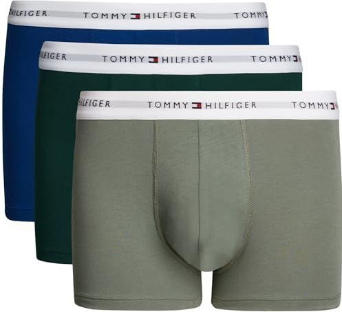 Tommy Hilfiger Katoenen boxershorts voor heren, verpakking van 3 stuks, Veelkleurig (Hunter/Stonewash Gr/Des Sky), XXL