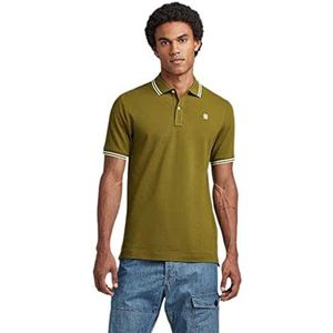 G-STAR RAW Dunda Slim Stripe Poloshirt Poloshirt voor heren, groen (Avocado D17127-5864-D612), XL, groen (Avocado D17127-5864-d612), XL