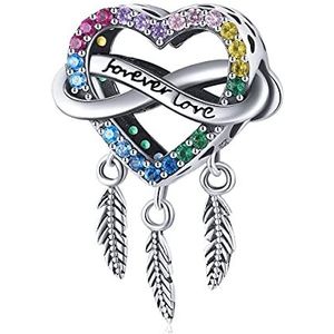 Charm-hanger voor Pandora-armband, metaal, sterling zilver, met zeemeermin-roos, Metaal