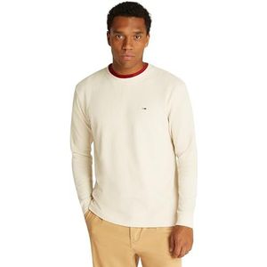 Tommy Jeans TJM REG Wafel L/S TEE DM0DM19216 S/S T-shirt voor heren, beige (krantenpapier), XL, Beige (Kranten), XL