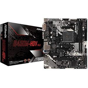 ASRock B450M-HDV R4.0 Socket AM4/AMD Promontory B450/DDR4/SATA3 & USB3.1/m.2/A&Gbe/microATX moederbord