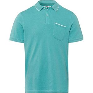 BRAX Poloshirt voor heren met paddy piqué in sportieve tweekleurige look, Caribbean, maat S, Caribisch, S