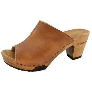 Woody Dames Elly houten schoen, saforbruin, 38 EU, Saforbruin, 38 EU