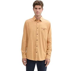 TOM TAILOR heren overhemd, 36663 - Peanut Brown Small Structuur, XXL