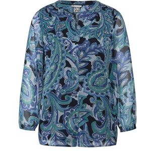 STREET ONE LTD QR bedrukte chiffonblouse w, Intense Aqua, 46