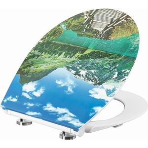Cornat Wc-bril ""Pure Nature"" - superplat design - onderhoudsvriendelijk duroplast - Quick up & Clean functie - softclosemechanisme - comfortabele montage van bovenaf/toiletbril/wc-deksel /