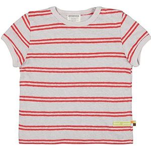 loud + proud Uniseks babystrepen met linnen, GOTS-gecertificeerd T-shirt, stone, 62/68 cm