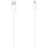 Hama USB 2.0 A kabel Lightning naar iPhone iPad voor de overdracht van digitale gegevens, signalen en stroomvoorziening (koperdraden, dubbel afgeschermd, 2,4 A, 480 Mbit/s, 1,5 m) wit