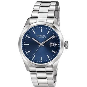 Breil - Classic Elegance stalen herenhorloge, zilver/donkerblauw, taille unique, Armband