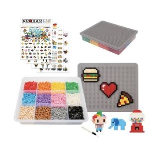Cefa Toys PIX Brix Pixel, kunstset, 3000 stuks, verschillende kleuren, middelgroot, klein