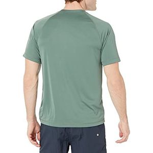 Amazon Essentials Men's Sneldrogend zwemshirt met korte mouwen (UPF 50), Groen, XS