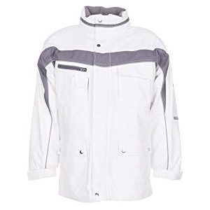 Planam all-weather jas ""Plaline"" maat 4XL in zuiver wit/zink, meerkleurig, 2573068