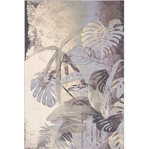 Agnella Diverse Plants tapijt - tapijt 100% Nieuw-Zeelandse wol - geweven met Wilton-technologie - tapijt woonkamer modern vintage retro - 133 x 180 x 1,20 cm - marine
